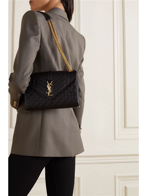 ysl shoulder bag black|saint laurent quilted shoulder bag.